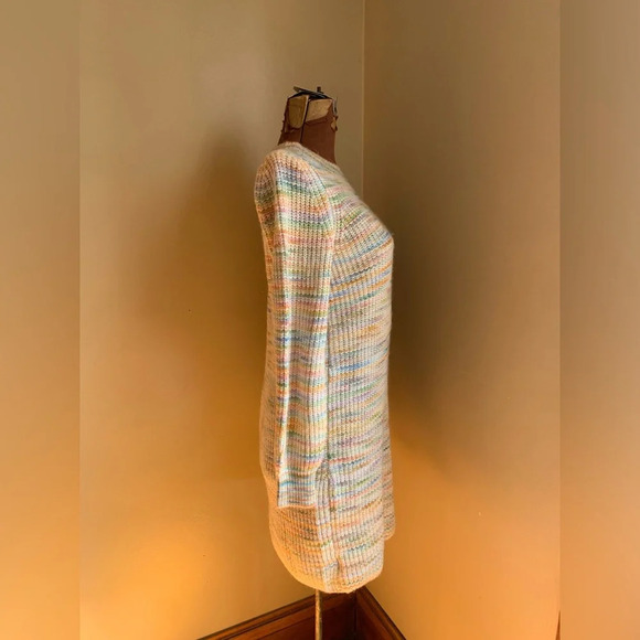 Ann Taylor LOFT Knit Space Dye Striped Balloon Sleeve Sweater Dress medium P - Picture 4 of 7